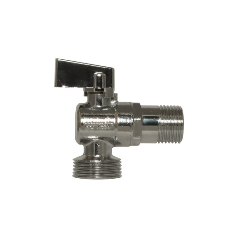 Кран шаровый угловой хромированный Ду 15-20 PN 10 д/стиральных машин ...